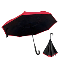Зонт-трость наоборот Shifter, чёрно-красный