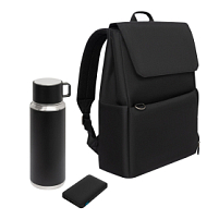 Подарочный набор Marco, черный (термос, ЗУ, рюкзак) Подарочный набор Marco, черный (термос, ЗУ, рюкзак)