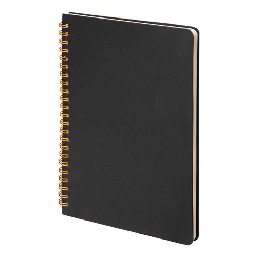 Блокнот на двойной пружине HELIX, 143 х 205 мм, черный с оранжевым, блок в линейку, черный, оранжевый
