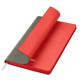 Ежедневник Latte soft touch недатированный, серый/красный