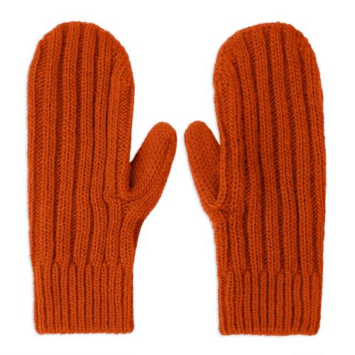 Варежки вязаные НАСВЯЗИ© шерсть/акрил, оранжевый