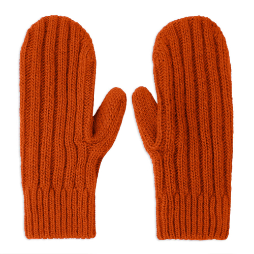 Варежки вязаные НАСВЯЗИ© шерсть/акрил, оранжевый