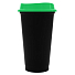 Стакан с крышкой Color Cap Black, черный с зеленым