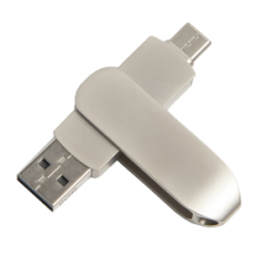 USB flash-карта CIRCLE OTG Type-C (8Гб), серебристая, 6,5х1,5х0,82 см, металл, серебристый
