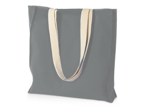 Сумка Donny из хлопка с донной складкой и парусиновыми ручками, серый