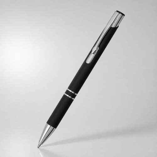 Ручка металлическая шариковая C1 софт-тач, черный