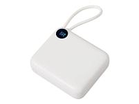 Внешний аккумулятор со встроенным кабелем Liri, QC/PD, 10000 мАч, теплый белый