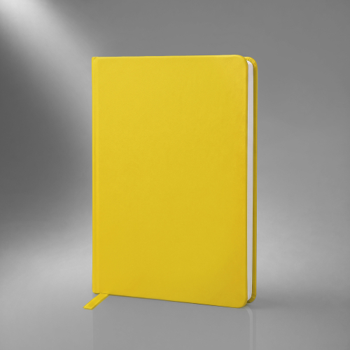 Бизнес-блокнот C2 софт-тач, твердая обложка, 128 листов, желтый