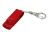Флешка промо поворотный механизм, с однотонным металлическим клипом, 64 Гб, красный