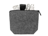 Органайзер для электроники и проводов Felt из RPET-фетра, серый Органайзер для электроники и проводов Felt из RPET-фетра, серый