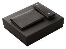 Подарочный набор Long River: обложка для паспорта, ключница, черная коробка