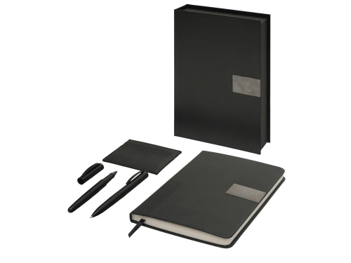 Подарочный набор Goethe с блокнотом А5, 2-мя ручками и картхолдером, черный