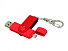 Флешка с поворотным механизмом, c дополнительным разъемом Micro USB, 32 Гб, красный