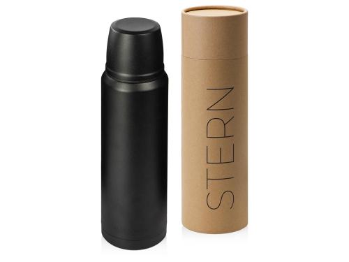 Термос с чашей и двойными медными стенками Stern, 1 л, черный