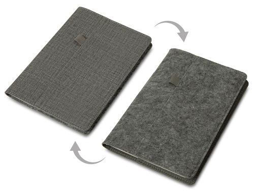 Двустороннее портфолио из рпет-фетра и искусственной кожи Felt, серый
