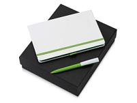 Подарочный набор Jacque white 2.0. с ручкой и блокнотом, зеленое яблоко