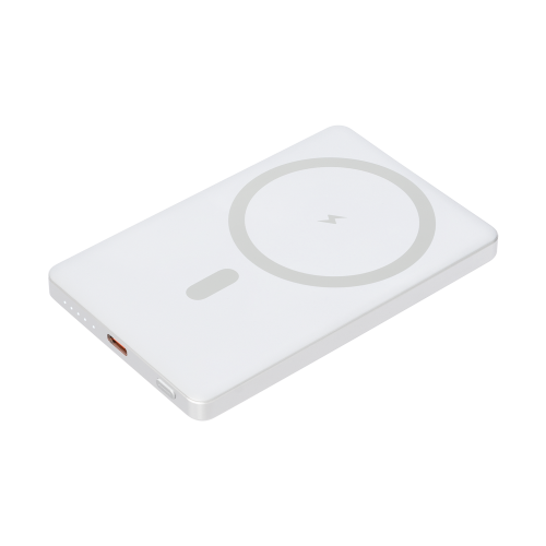 Внешний аккумулятор Атлантис (Atlantis) PD 5000mAh с функцией беспроводной зарядки 15W, серебряный