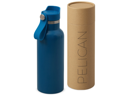 Вакуумная термобутылка Pelican, 500 мл, синий индиго