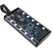 Внешний аккумулятор Wonder с фонариком, Черный