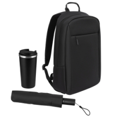 Подарочный набор Sirius, черный (зонт, термокружка, рюкзак)