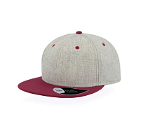 Бейсболка FADER, 6 клиньев, застежка ПВХ, серый, красный