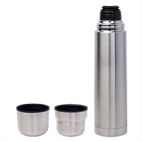 Термос ROMANTIC с двумя кружками, серебристый Термос ROMANTIC с двумя кружками, серебристый