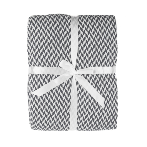 Плед VILLAGE, 130х150 см, акрил 220гр/м2, серый, белый