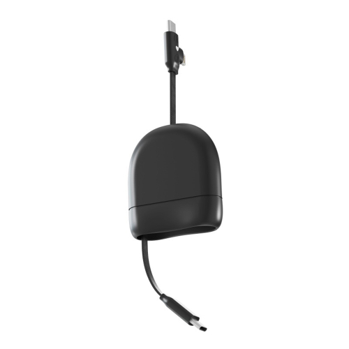 Кабель Xoopar ICE-R с ретрактором 2 в 1, разъёмы USB-C и Lightning, 60 Вт, черный