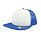 Бейсболка SNAP 90S, 5 клиньев, пластиковая застежка, белый, ярко-синий