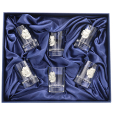 Новогодний набор стопок для водки "Друг человека" 6176, Прозрачный