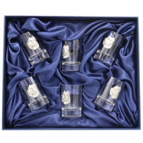 Новогодний набор стопок для водки "Друг человека" 6176, Прозрачный