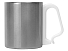 Стальная кружка Climber с пластиковой ручкой, серебристый/белый