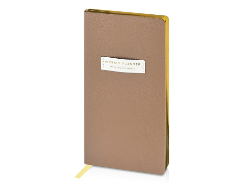 Еженедельник недатированный А6 Total beige с нашивкой, бежевый