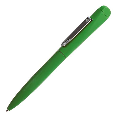 IQ, ручка с флешкой, 8 GB, металл, soft-touch, зеленый, серебристый