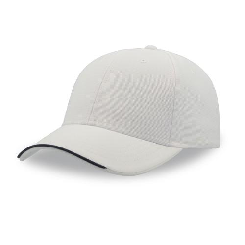 Бейсболка ESTORIL-S, 6 клиньев, застежка на липучке, белый, черный