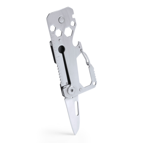 Мультиинструмент ROSECA, 13 функций,  алюминий/сталь нержавеющая, серебристый