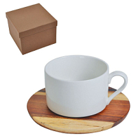 Чайная пара "Helga" в подарочной упаковке, коричневый, белый