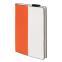 Бизнес-блокнот UNI, A5, бело-оранжевый, мягкая обложка, в линейку, черное ляссе, белый, оранжевый