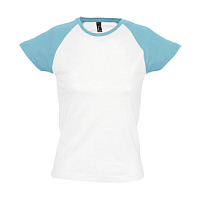 Футболка женская MILKY 150, бирюзовый, белый Футболка женская MILKY 150, бирюзовый, белый