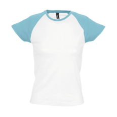 Футболка женская MILKY 150, бирюзовый, белый