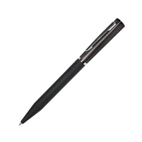 Ручка шариковая M1, пластик, металл, покрытие soft touch, серый, черный Ручка шариковая M1, пластик, металл, покрытие soft touch, серый, черный
