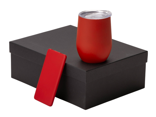 Подарочный набор с термокружкой и повербанком С1, 5000 mAh, красный