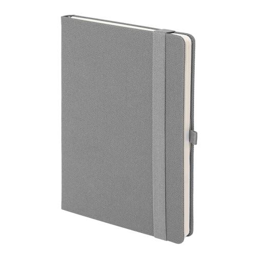 Бизнес-блокнот OXI, A5, серый, твердая обложка, RPET, в линейку, серый