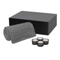 Подарочный набор Sento, Fado, серый (свеча, плед)