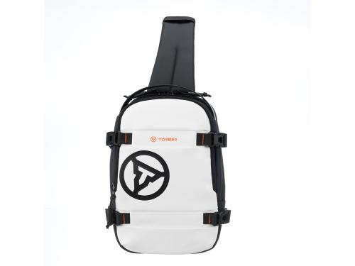 Рюкзак на одно плечо TORBER ЭКСТРИМ, белый/чёрный, 20 х 8 х 31 см, 5л