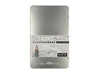 Набор чернографитовых карандашей  Sketch & Art ,12 шт. b-14b,  металлическая коробка с ложементом Набор чернографитовых карандашей  Sketch & Art ,12 шт. b-14b,  металлическая коробка с ложементом