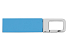 Флеш-карта USB 2.0 16 Gb с карабином Hook, голубой/серебристый