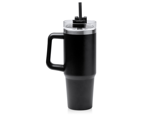 Термокружка Крэнстон с двойными стенками из переработанной нержавеющей стали, черный