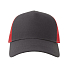 Бейсболка RAPPER COTTON-S, 5 клиньев, пластиковая застёжка, темно-серый, красный