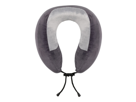 Подушка TORBER, дорожная, с эффектом памяти, тёмно-серая, полиэстер+спандекс